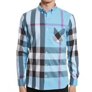 COPY - Burberry Thornaby Button Down in Cyan Blue